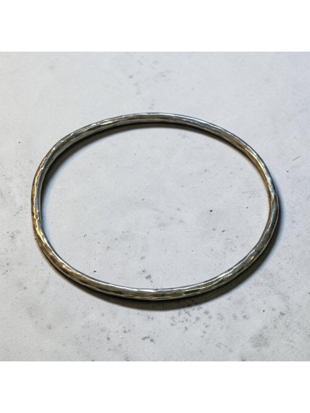 Hammered Sterling Silver Ippolita Bangle Bracelet 2.5 Inches Textured Design